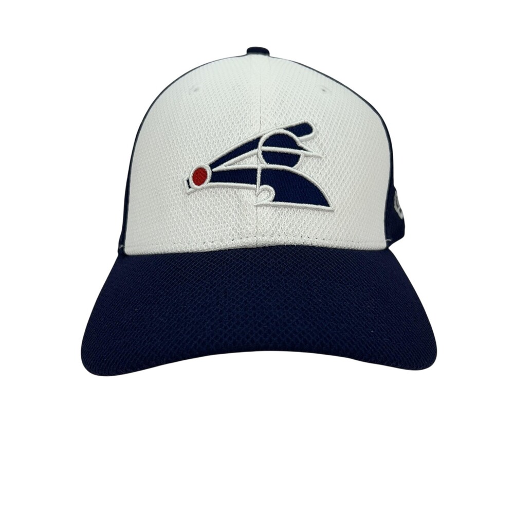 Birmingham Barons Hat Cap Fitted Mens M/L Navy White MILB Baseball New Era